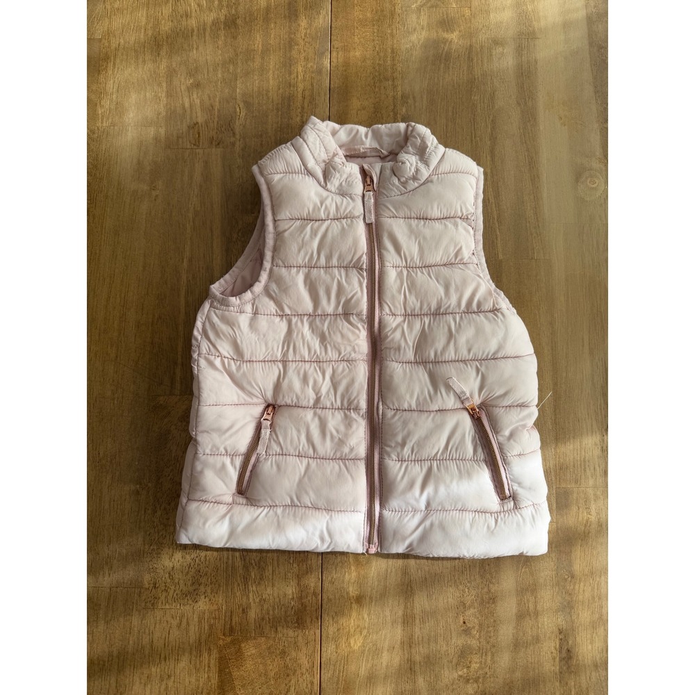 Gymboree Baby Girls Pink Puffer Vest Quilted Zip Up Outerwear Size 3T